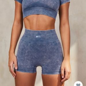 Bo and Tee (Oh Polly) light blue acid wash athletic shorts, XS